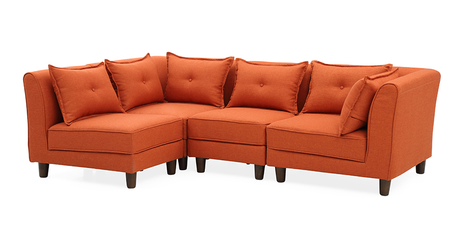 Mara Modular Fabric Sofa (Rust)